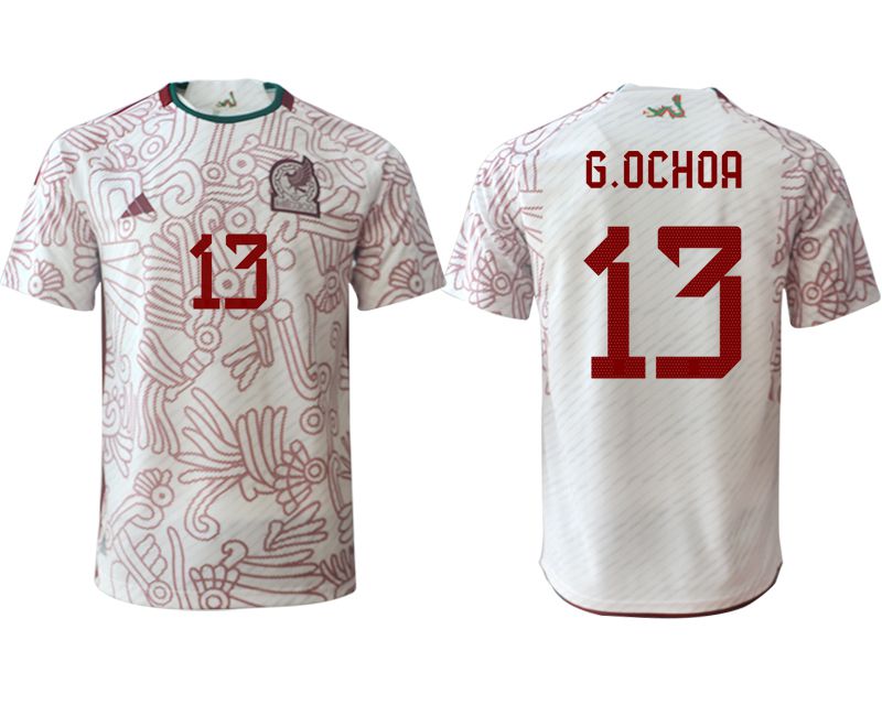 Men 2022 World Cup National Team Mexico away aaa version white 13 Soccer Jerseys